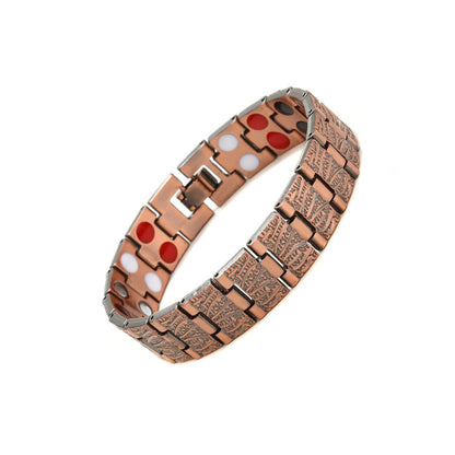 🔥Last Day 49% OFF - Men's Vintage-Style Wide Copper Magnetic Therapy Bracelet🧲