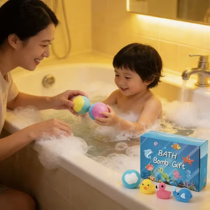 🔥LAST DAY 49% OFF-12-Pack Kids Bath Bombs with Surprise Spring Toys Inside - Easter Basket Stuffers for Boys & Girls - Skin-Soothing Bath Fizzies Gift Set (Ages 3+)