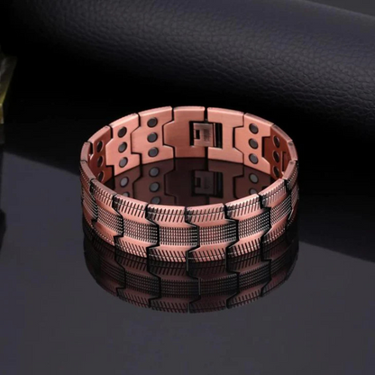 🔥Last Day 49% OFF - Men's Vintage-Style Wide Copper Magnetic Therapy Bracelet🧲