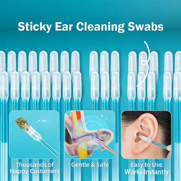 🔥Last Day 49% OFF - 💦Sticky Ear Cleaning Sticks – Gentle, Visible Ear Care👂