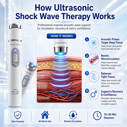 🔥LAST DAY 49% OFF🔥 - 💪Alcuras® Men's Ultrasonic Shock Wave Therapy Care Pen | Advanced Acoustic Wave Technology | Boost Circulation, Relieve Pain & Support Male Performance Confidence 💪