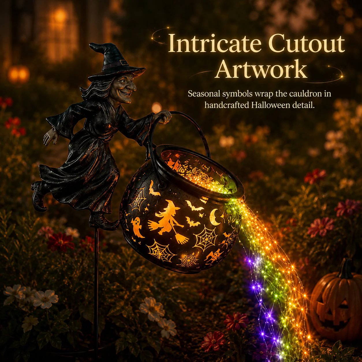 🔥LAST DAY 60% OFF🔥Halloween Witch Cauldron Garden Light✨