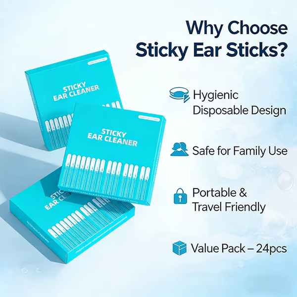 🔥Last Day 49% OFF - 💦Sticky Ear Cleaning Sticks – Gentle, Visible Ear Care👂