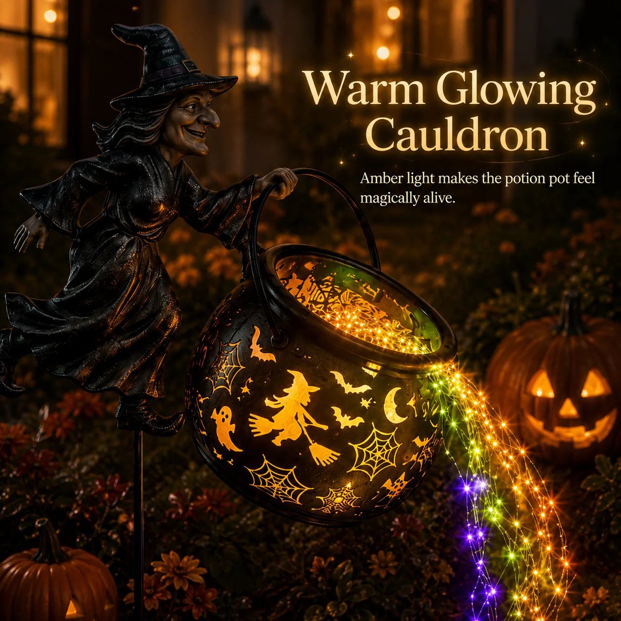 🔥LAST DAY 60% OFF🔥Halloween Witch Cauldron Garden Light✨